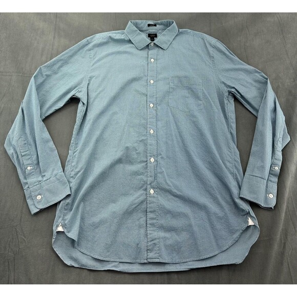 J Crew Shirt Mens XL Blue Green Micro Check Ludlow Slim Fit Button Down Casual - Picture 2 of 9